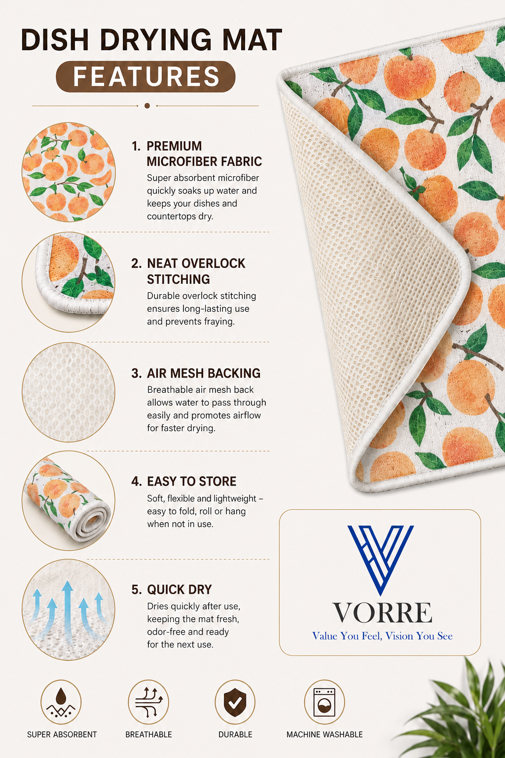Dish Dry Mat for Kitchen