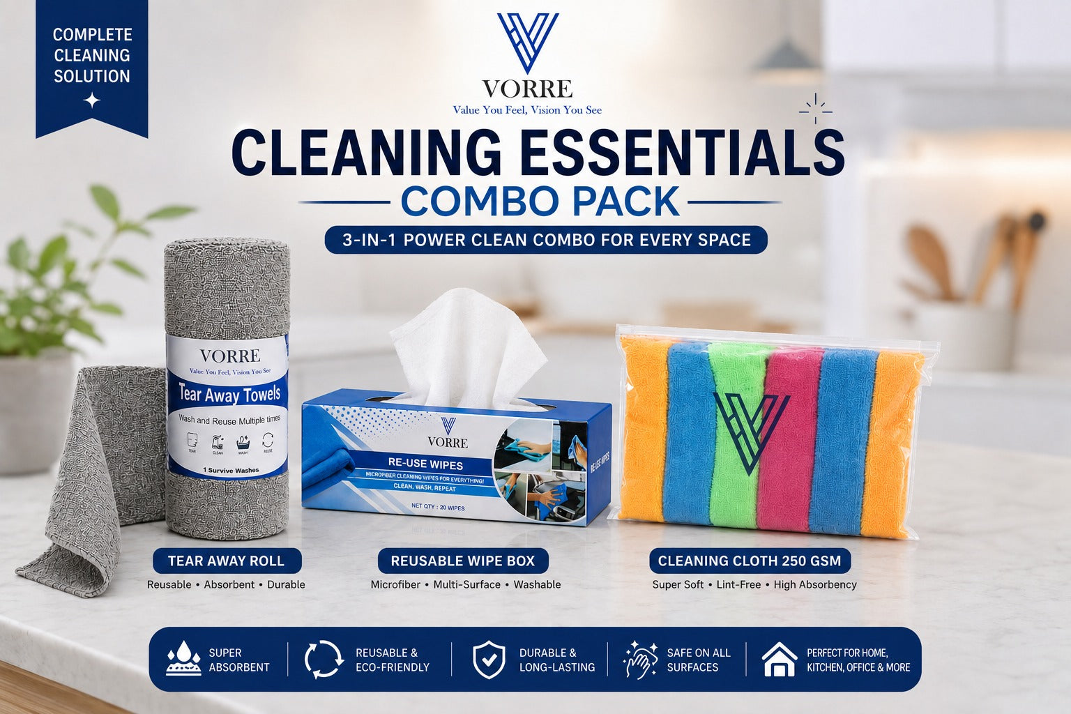 microfiber cleaning kit pack of 3