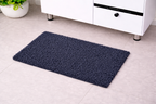 Charcoal grey ultra-plush loft micro polyester bath mat with non-slip TPR rubber backing.