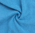 Light blue Vorre microfiber cleaning cloth 250 GSM swirl fabric texture close-up.