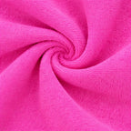 Vibrant magenta pink Vorre microfiber cleaning cloth, lint-free surface polishing towel.