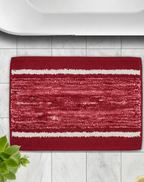 Maroon red ridge pattern micro polyester bathmat, textured 1000 GSM non-slip shower mat.