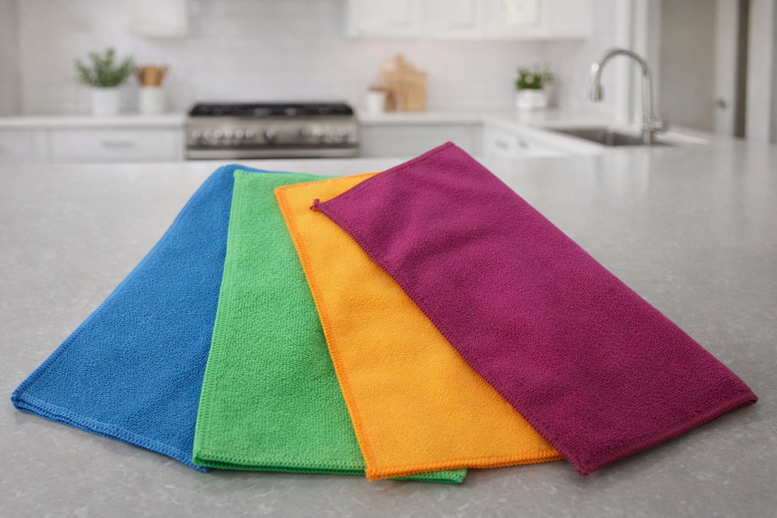 Pack of assorted multi-color microfiber cleaning cloths by Vorre, 40x60 cm multi-purpose towels.