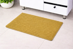 Mustard yellow Vorre classic micro polyester bathmat, quick-drying plush toilet rug.