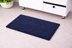 Navy blue Vorre ultra-plush loft micro polyester bathmat, thick 1800 GSM luxury bathroom rug.