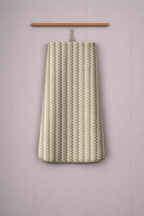 Sage green and white vertical chevron pattern Vorre microfiber bath towel, highly absorbent 280 GSM travel and gym towel.
