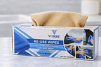 Beige tan Vorre reuse microfiber wipes, multi-purpose washable cleaning cloths for home.