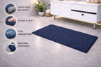 Features infographic for Vorre loft micro polyester bathmat showing anti-skid backing and fast absorption.